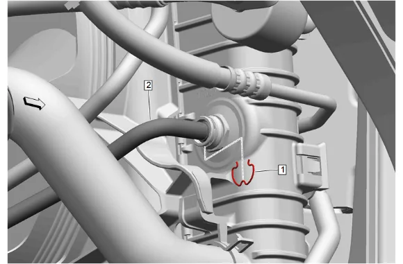 Engine Oil Cooler Connector Replacement - Lower — figure 1