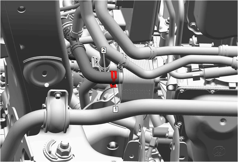 Engine Oil Cooler Coolant Inlet Hose Replacement (LM2) — figure 2