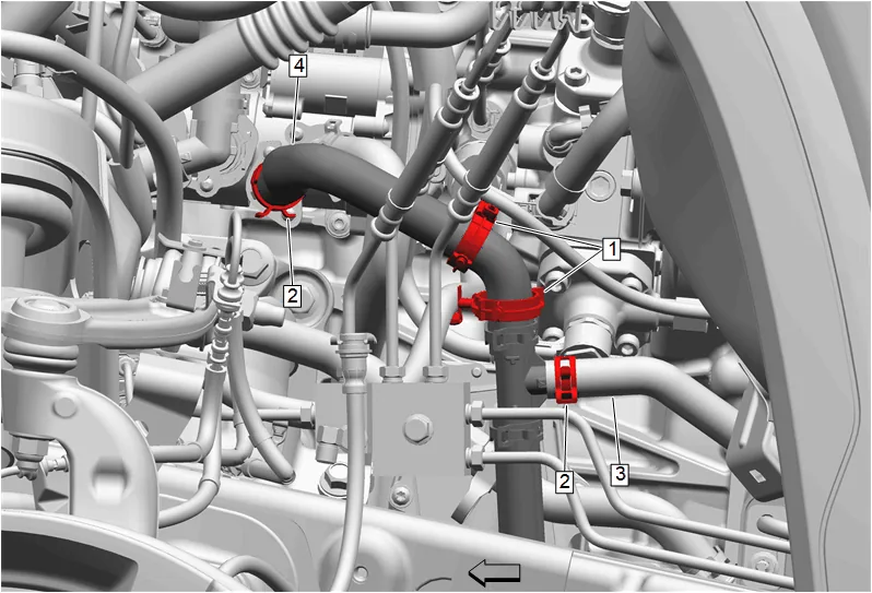 Engine Oil Cooler Coolant Inlet Hose Replacement (LM2) — figure 3
