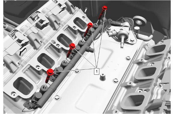 Fuel Injection Fuel Rail Assembly Replacement - Bank 2 (L87) — figure 16
