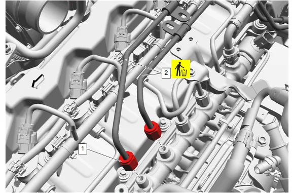 Fuel Injector Fuel Return Hose Bracket Replacement — figure 37
