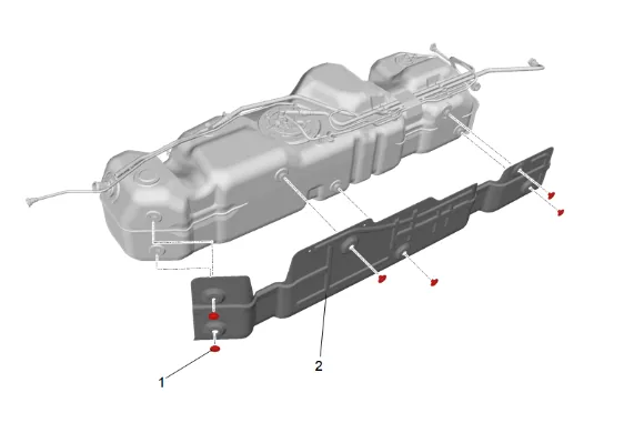 Fuel Tank Heat Shield Replacement (Long Wheelbase) — figure 7