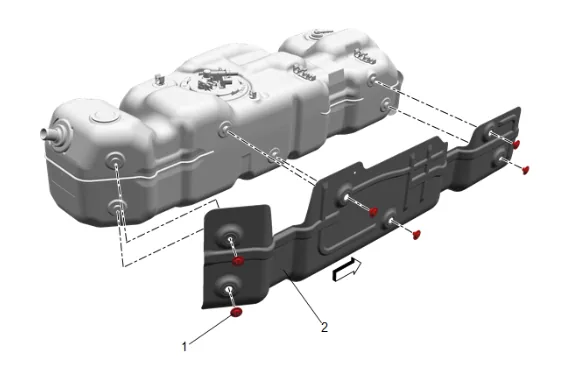 Fuel Tank Heat Shield Replacement (Short Wheelbase) — figure 9