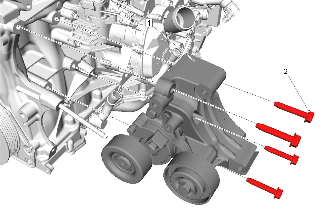 Generator and Drive Belt Tensioner Bracket Replacement — figure 18