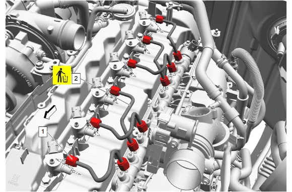 High Pressure Diesel Fuel Feed to Injector Pipe Replacement — figure 30