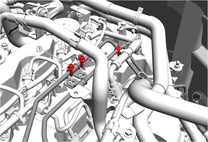 High Pressure Diesel Fuel Feed to Rail Pipe Replacement — figure 34