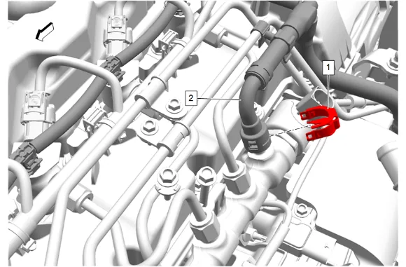 High Pressure Diesel Fuel Injection Rail Replacement — figure 35