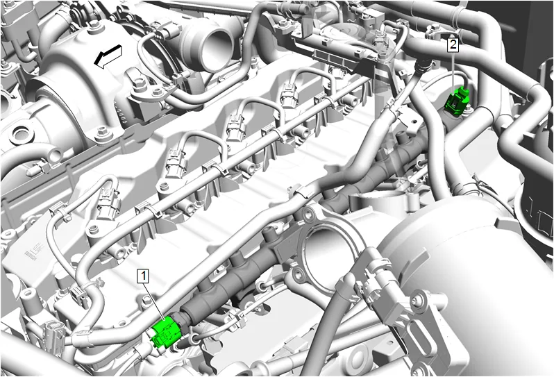 High Pressure Diesel Fuel Injection Rail Replacement — figure 42