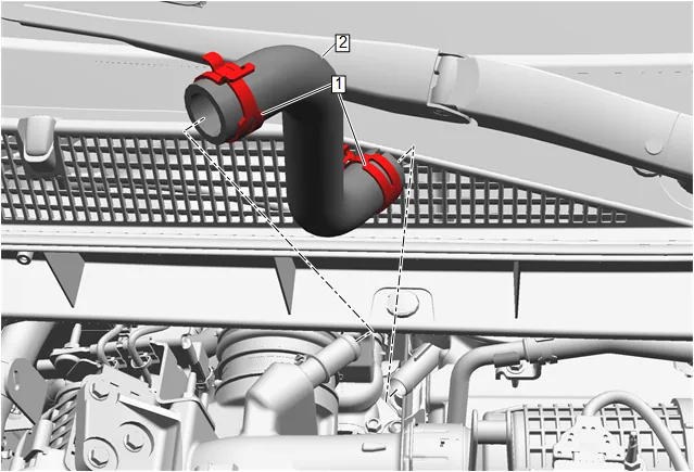 Turbocharger Coolant Feed Pipe Replacement — figure 14