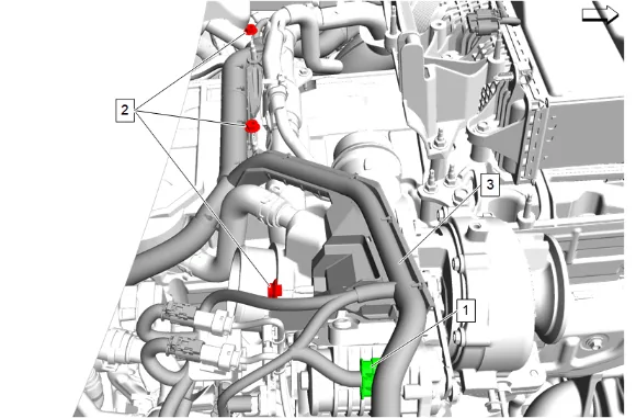 Turbocharger Coolant Feed Pipe Replacement — figure 16