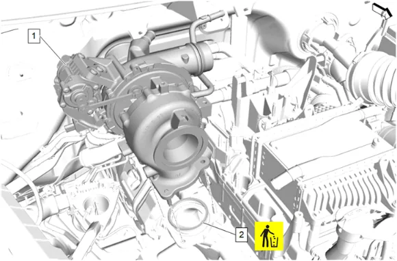 Turbocharger Coolant Feed Pipe Replacement — figure 32