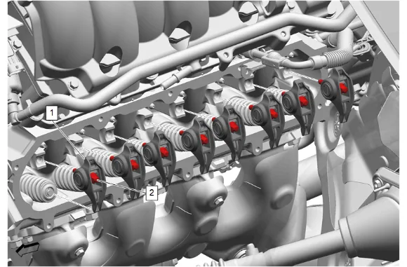 Valve Rocker Arm and Push Rod Replacement - Left Side (L87) — figure 7