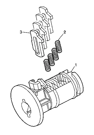 Instrument Panel Compartment Door Lock Cylinder Coding — figure 1