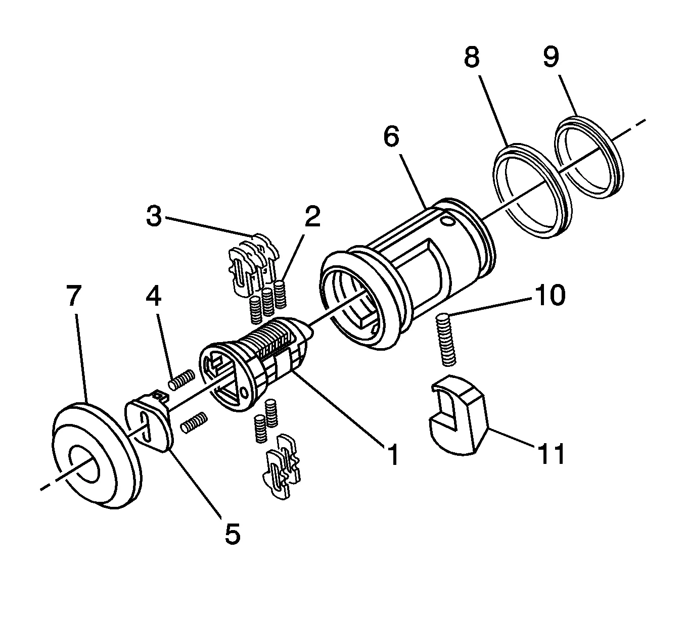 Spare Wheel Hoist Lock Cylinder Coding — figure 1
