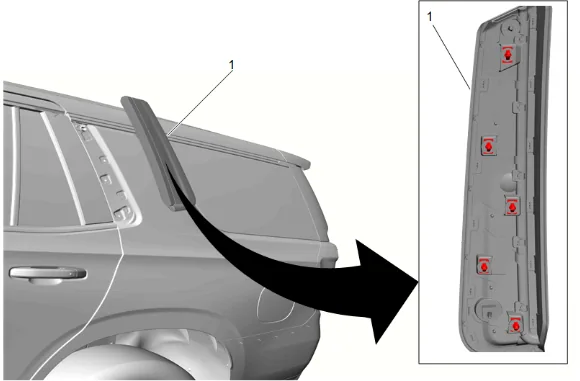 Body Side Rear Molding Replacement — figure 1