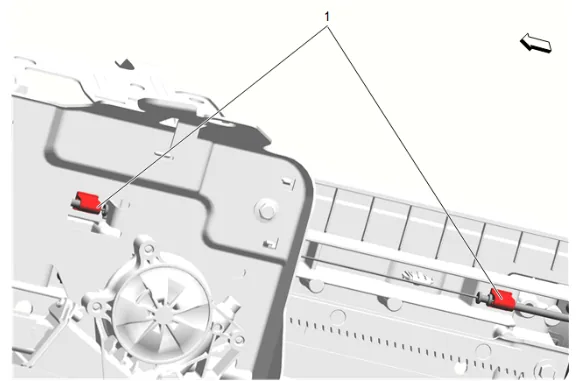 Front Floor Console Armrest Cable Replacement (DCH) — figure 32