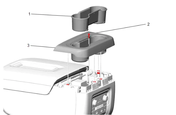 Front Floor Console Armrest Replacement (D07) — figure 1