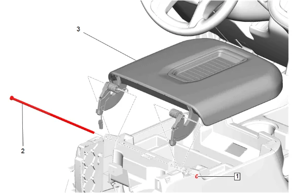 Front Floor Console Armrest Replacement (D07) — figure 3
