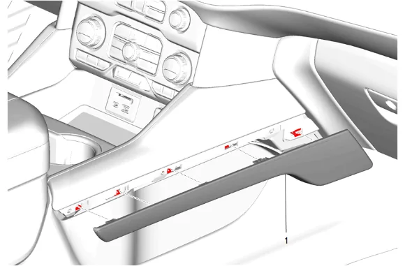 Front Floor Console Armrest Replacement (DCH) — figure 7