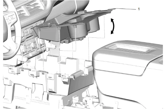 Front Floor Console Carrier Replacement (DCH) — figure 15