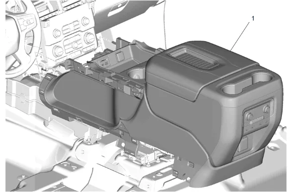 Front Floor Console Removal and Installation (DCH) — figure 11