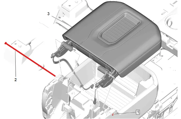 Front Floor Console Stowage Tray Replacement (DCH) — figure 14