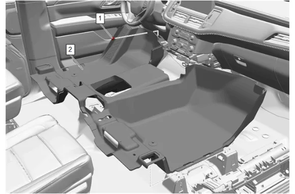 Front Floor Panel Carpet Replacement (with Front Floor Speaker) — figure 7