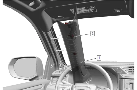 Headlining Front Trim Panel Replacement (LWB with C3U) — figure 1