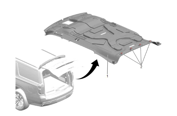 Headlining Front Trim Panel Replacement (LWB without C3U) — figure 24