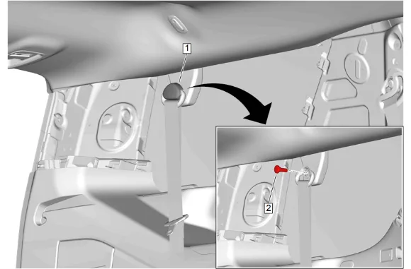 Headlining Trim Panel Replacement (SWB without C3U) — figure 35