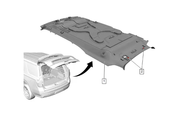 Headlining Trim Panel Replacement (SWB without C3U) — figure 38