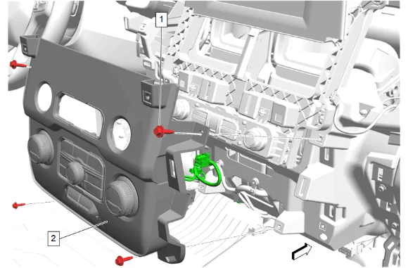 Instrument Panel Accessory Bezel Replacement (without DCH, DCK, D07) — figure 15