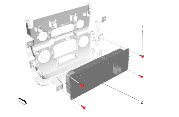Instrument Panel Accessory Bezel Replacement (without DCH, DCK, D07) — figure 16