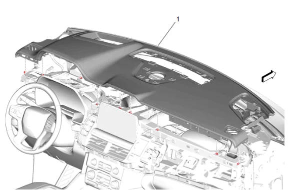 Instrument Panel Carrier Replacement (without UV6) — figure 3