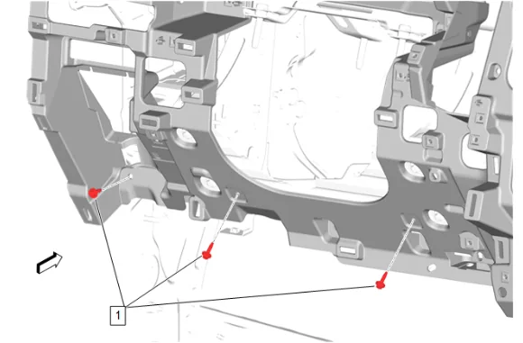 Instrument Panel Knee Bolster Deflector Replacement — figure 10