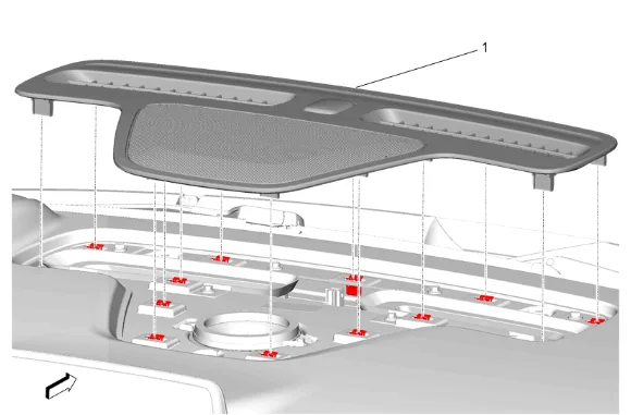 Instrument Panel Upper Trim Panel Removal and Installation — figure 9