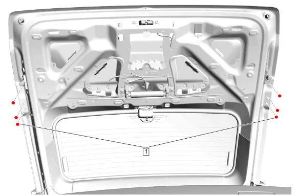 Rear Closure Center Applique Replacement (Insert) — figure 5