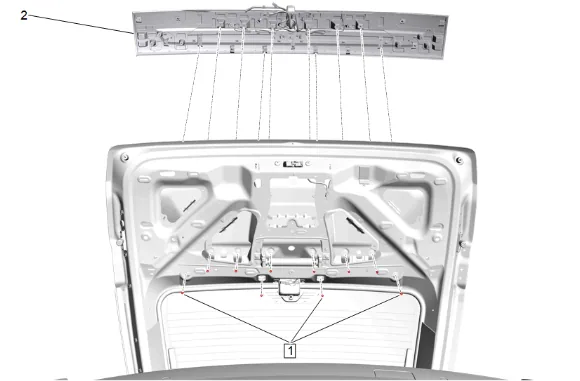 Rear Closure Center Applique Replacement (Insert) — figure 6