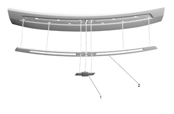 Rear Closure Center Applique Replacement (Insert) — figure 7