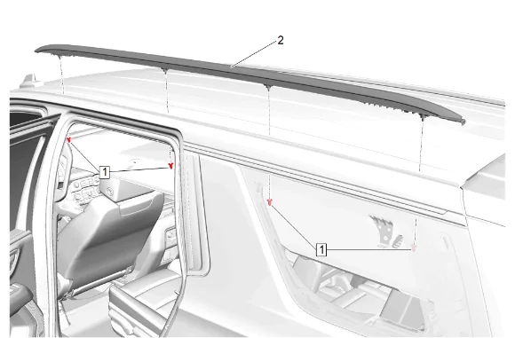 Roof Panel Joint Finish Molding Replacement - Left Side (Short Wheel Base) — figure 20