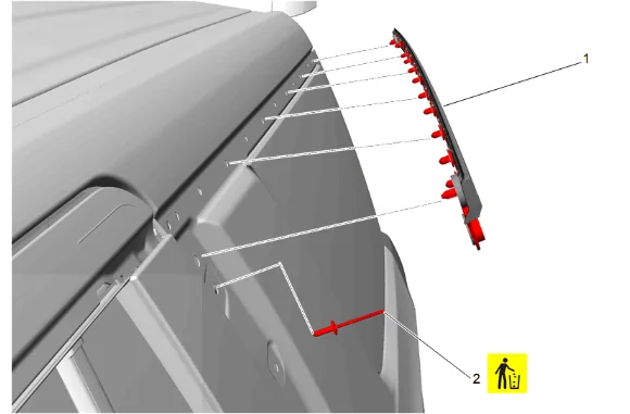 Upper Rear Side Door Opening Reveal Molding Replacement — figure 2