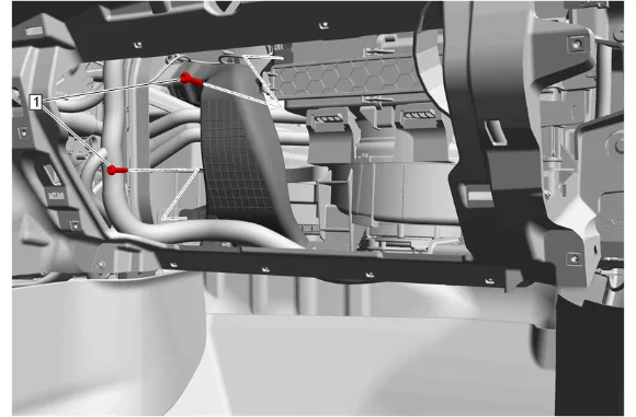Floor Front Air Outlet Duct Replacement - Right Side — figure 14