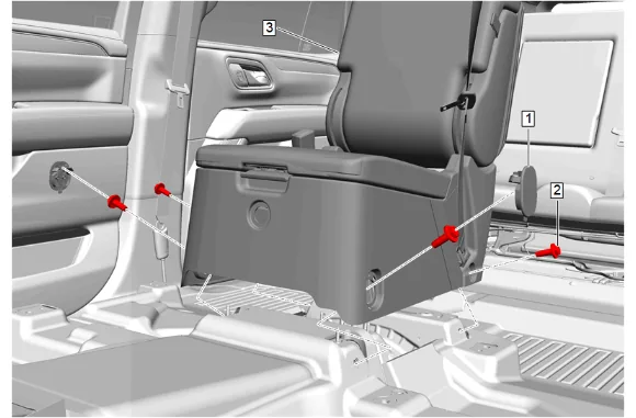 Floor Rear Air Outlet Duct Replacement - Right Side (9C1, BG9, without Front Floor Console) — figure 2