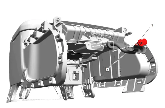 Front Floor Console Auxiliary Cooling Intermediate Duct Replacement (K4C) — figure 2