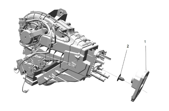 Heater and Air Conditioning Evaporator and Blower Lower Case Replacement (C69) — figure 3
