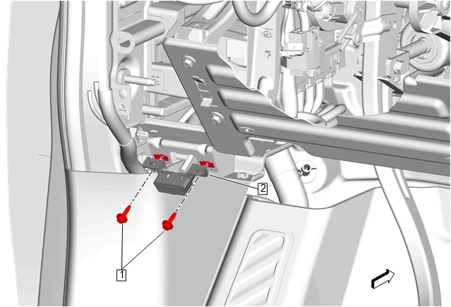 Heater and Air Conditioning Evaporator and Blower Module Removal and Installation — figure 6