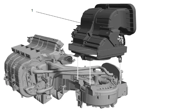 Heater and Air Conditioning Evaporator Case Replacement (Distributor) — figure 6