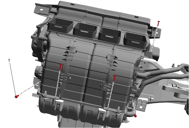 Heater and Air Conditioning Evaporator Case Replacement (Distributor) — figure 10