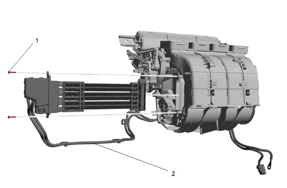 Heater and Air Conditioning Evaporator Case Replacement (Distributor) — figure 13