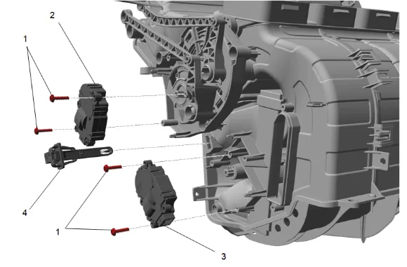 Heater and Air Conditioning Evaporator Case Replacement (Distributor) — figure 14